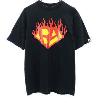 ベイプ 日本製 プリント 半袖 Tシャツ M ブラック BAPE アベイシングエイプ A BATHING APE メンズ(Tシャツ/カットソー(半袖/袖なし))