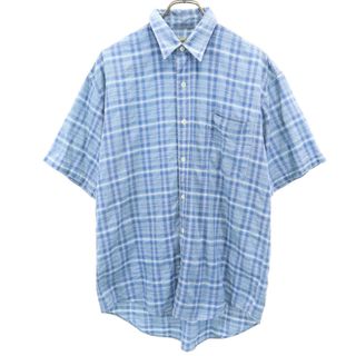 ユニクロ(UNIQLO)のユニクロ オールド チェック柄 半袖 シャツ M ブルー系 UNIQLO +J メンズ(シャツ)