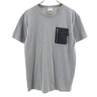 アルファインダストリーズ(ALPHA INDUSTRIES)のアルファインダストリーズ 半袖 Tシャツ L グレー系 ALPHA INDUSTRIES INC ポケT メンズ(Tシャツ/カットソー(半袖/袖なし))