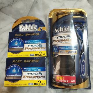 シック(Schick)のシック ハイドロ5 プレミアム トラベルケース付　ホルダー1個　5枚刃　替刃5個(カミソリ)