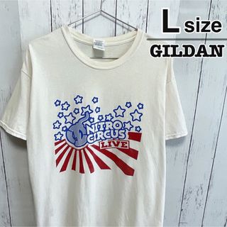 GILDAN - USA古着　GILDAN　Tシャツ　ホワイト　プリント　Nitro Circus