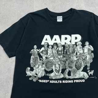 ヴィンテージ(VINTAGE)の良デザイン　レジェンドおじさんおばさん　集会　半袖Tシャツ　古着　ブラック　L(Tシャツ/カットソー(半袖/袖なし))