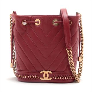 シャネル(CHANEL)のシャネル  ラムスキン  レッド レディース ショルダーバッグ(ショルダーバッグ)