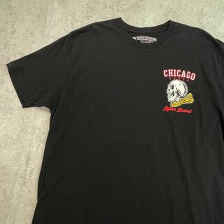 ヴィンテージ(VINTAGE)のCHICAGO style　スカル　バスケットボール　Tシャツ　古着　黒　XL(Tシャツ/カットソー(半袖/袖なし))