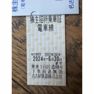 名鉄株主招待乗車証1枚　2024-6-30有効期限(鉄道乗車券)