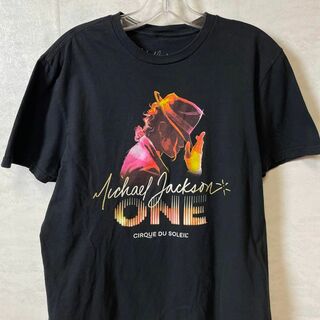 ミュージックティー(MUSIC TEE)のマイケルジャクソン　ONE　半袖Ｔシャツ　黒ブラック　バンドＴシャツ　メンズ古着(Tシャツ/カットソー(半袖/袖なし))