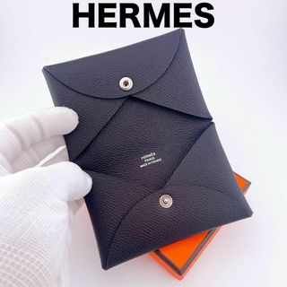 Hermes - 【極美品】エルメス カルヴィ カードケース B刻 2023年製 ブラック 黒