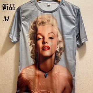 新品★ブルー★マリリンモンロー★セクシー★Tシャツ★ユニセックス★M(Tシャツ/カットソー(半袖/袖なし))