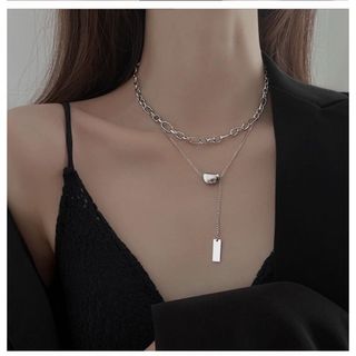 【新品】ネックレス　アクセサリー　韓国風　オルチャン　ユニセックス　チェーン(ネックレス)