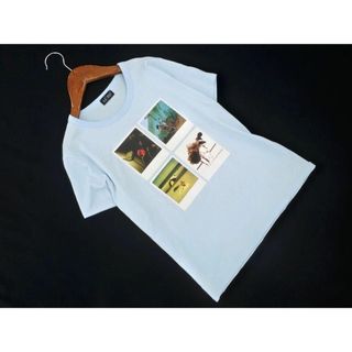 アルマーニジーンズ(ARMANI JEANS)のARMANI JEANS アルマーニジーンズ プリント Tシャツ size40/水色 ■◆ レディース(Tシャツ(半袖/袖なし))