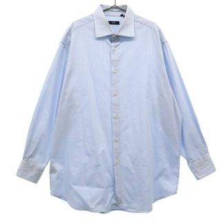 ボス ヒューゴボス ストライプ 長袖 シャツ 17 1/2 32/33 ブルー BOSS HUGO BOSS メンズ(シャツ)