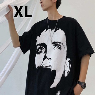 【残りわずか】XL ストリート Tシャツ 黒 オーバーサイズ 半袖 春 夏 秋(Tシャツ/カットソー(半袖/袖なし))