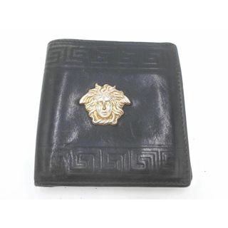 ヴェルサーチ(VERSACE)のGIANNI VERSACE ジャンニ ヴェルサーチ レザー メデゥーサ 二つ折り 財布 黒 ■■◎メンズ(折り財布)