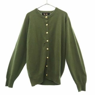 ピュアカシミア 長袖 カシミヤ100% ニット カーディガン L グリーン PURE CASHMERE レディース(カーディガン)