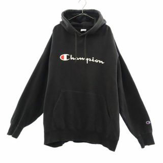 チャンピオン(Champion)のチャンピオン ロゴプリント 長袖 スウェットパーカー 4 ブラック Champion プルオーバー トレーナー メンズ(パーカー)