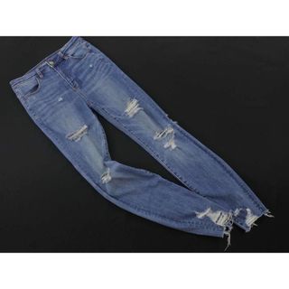 アメリカンイーグル(American Eagle)のAMERICAN EAGLE アメリカンイーグル スーパーストレッチ ダメージ加工 スキニー デニムパンツ size36/ブルー ■■ レディース(デニム/ジーンズ)