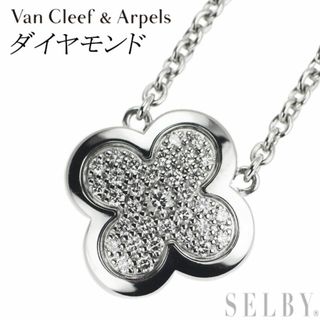 ヴァンクリーフアンドアーペル(Van Cleef & Arpels)のヴァンクリーフ＆アーペル K18WG ダイヤモンド ペンダントネックレス アルハンブラ (ネックレス)