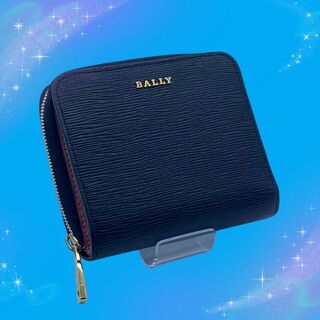 Bally - 《美品》　バリー　レザー　折り財布　ブラック×ピンク系　ゴールド金具