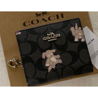 COACH - COACH コーチ　二つ折り財布　シグネチャー　ハッピードッグ