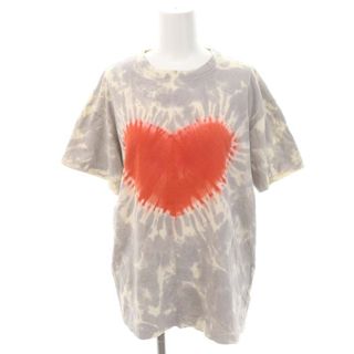 キン(KIN)のキン Heart Tie Dye Tシャツ カットソー 半袖 グレー 白(Tシャツ(半袖/袖なし))