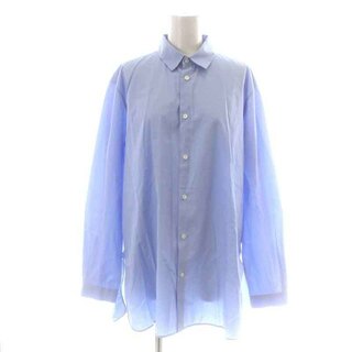 エイトン ATON シャツ 長袖 オーバーサイズ 2 M 青 ブルー(シャツ/ブラウス(長袖/七分))