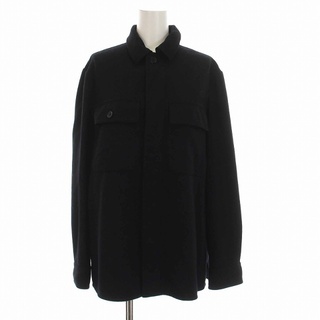 ジルサンダープラス シャツジャケット カバーオール ウール 32 XS 黒(ブルゾン)