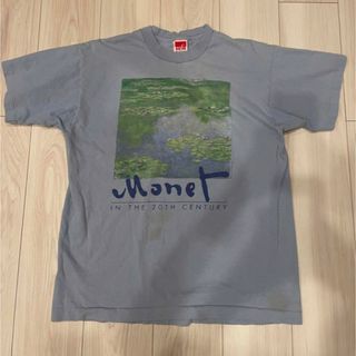 古着　モネ　睡蓮　アートT アート　水色　紫　Monet ヴィンテージ　ゴッホ(Tシャツ/カットソー(半袖/袖なし))