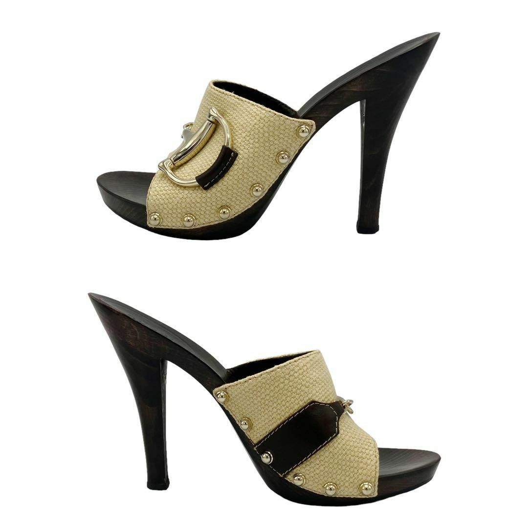 ⭐️美品⭐️ グッチ ホースビット ラファイア オープントゥ ⭐️美品⭐️ グッチ ホースビット ラファイア オープントゥ