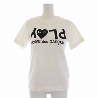 プレイコムデギャルソン Tシャツ カットソー プリント 半袖 S 白 黒(Tシャツ(半袖/袖なし))