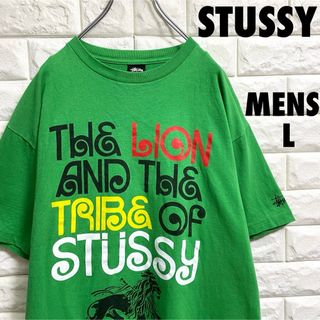 STUSSY - 美品　ステューシー　半袖Tシャツ　ライオンロゴ　メンズLサイズ