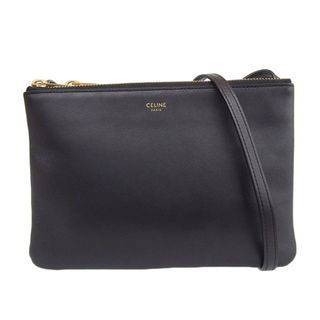 celine - セリーヌ CELINE トリオ ショルダーバッグ 斜め掛けショルダーバッグ レザー ブラック 中古 新入荷 OB1893