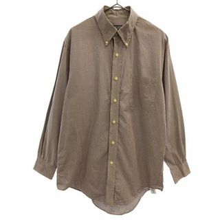 ランズエンド(LANDS’END)のランズエンド チェック柄 長袖 ボタンダウンシャツ 15-31 パープル系 LANDS' END メンズ(シャツ)