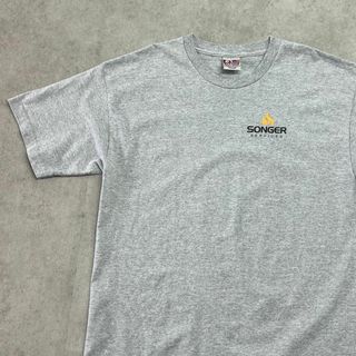 ヴィンテージ(VINTAGE)のUSA製　ワンポイント　企業ロゴ　トップス　半袖Tシャツ　古着　杢グレー　XL(Tシャツ/カットソー(半袖/袖なし))