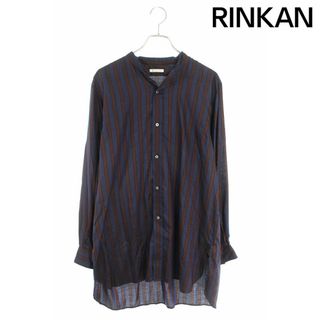 ユーゲン HEUGN  SHIRT 077 スタンドカラーストライプロング長袖シャツ メンズ 3(シャツ)