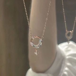 【人気商品】ネックレス　レディース　アクセサリー　シルバー　ワンポイント(ネックレス)