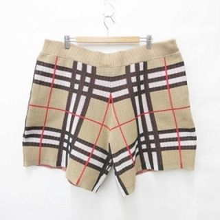 バーバリー(BURBERRY)のバーバリー ショートパンツ ニット チェック ベージュ ブラック 黒 XXXL(ショートパンツ)