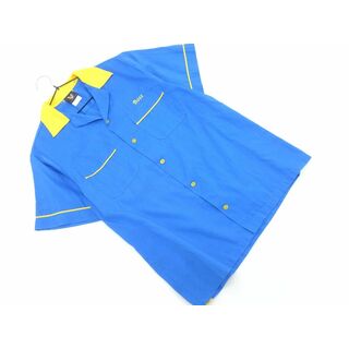 HILTON ヒルトン ボーリング シャツ sizeS/青ｘ黄 ■◆ メンズ(シャツ)