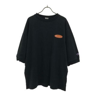 チャンピオン(Champion)のチャンピオン ロゴプリント 5分袖 Tシャツ L ブラック Champion ビッグシルエット レディース(Tシャツ(半袖/袖なし))