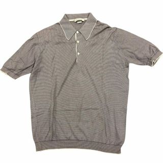 ジョンスメドレー(JOHN SMEDLEY)のジョンスメドレー ポロシャツ ニット 半袖 ボーダー サイズM 【AFB2】(シャツ)