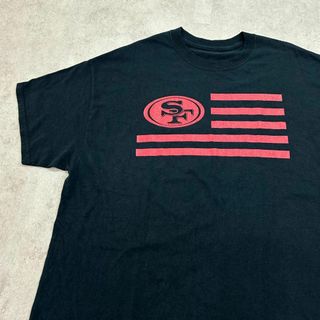 SF　49ers　NFL　ロゴプリント　半袖Tシャツ　古着　ネイビー　XL(Tシャツ/カットソー(半袖/袖なし))