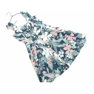 ダズリン(dazzlin)のdazzlin ダズリン 花柄 フレア ミニ ワンピース sizeS/深緑 ■◆ レディース(ミニワンピース)