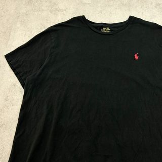 ポロラルフローレン(POLO RALPH LAUREN)のポロラルフローレン　刺繍ポニー赤レッド　半袖Tシャツ　古着　ブラック　XL(Tシャツ/カットソー(半袖/袖なし))