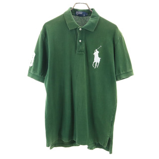 ポロバイラルフローレン ビッグポニー刺繍 半袖 ポロシャツ M グリーン系 Polo by Ralph Lauren 鹿の子 メンズ(ポロシャツ)