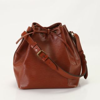 ルイヴィトン(LOUIS VUITTON)の美品 ルイヴィトン エピ プチ ノエ M44103 レザー ショルダーバッグ 肩掛け トート ハンド ケニアブラウン レディース EFE AE3-3(ショルダーバッグ)