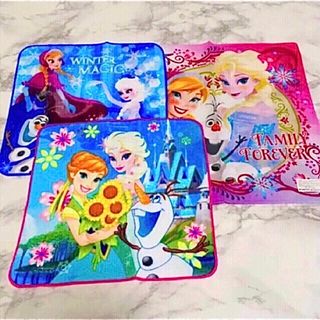 アナと雪の女王 - 即購入OK！新品★ディズニー アナ雪 タオルハンカチ ２枚＆ハンカチ１枚 計３枚