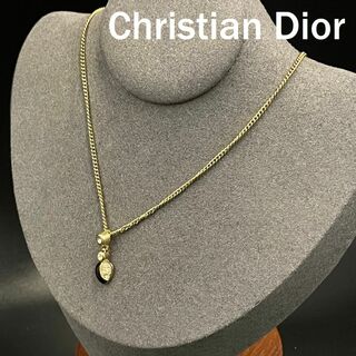 クリスチャンディオール(Christian Dior)のクリスチャンディオール ネックレス ゴールド ラインストーン アクセサリー(ネックレス)
