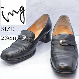 ing - ing イング　ローファー　パンプス　ブラック　レザー　黒