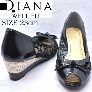 ダイアナ(DIANA)の【美品】DIANA WELLFIT ダイアナ　ウェルフィット　メッシュサンダル(ハイヒール/パンプス)