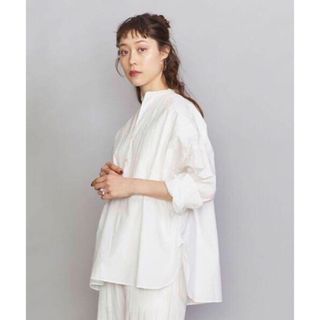 BEAUTY&YOUTH UNITED ARROWS - ビューティアンドユース　ピンタックヨークシャツチュニック　ホワイト　FREE