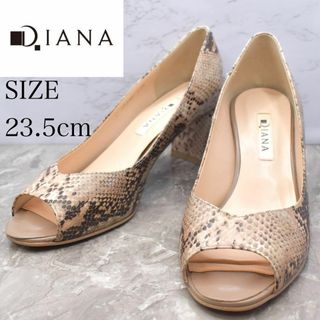 ダイアナ(DIANA)のDIANA ダイアナ　オープントゥパンプス　サンダル　パイソン柄　23.5(ハイヒール/パンプス)